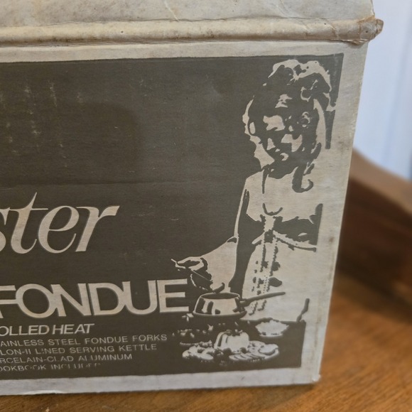 Oster Electric Fondue Warmer Hot Plate Avocado Green MCM Vintage Tested W/ Forks - Picture 5 of 16